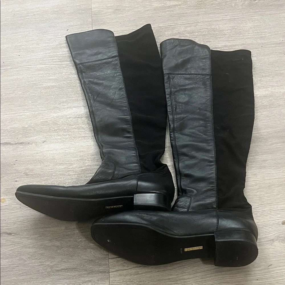 Louise et Cie - Black Leather knee height boots - Picture 2 of 7